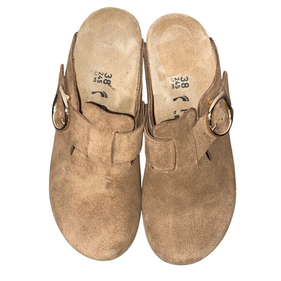 Papillio By Birkenstock Fanny Clog Brown Suede shoes Wedge Size 7 retro boho - Picture 2 of 10